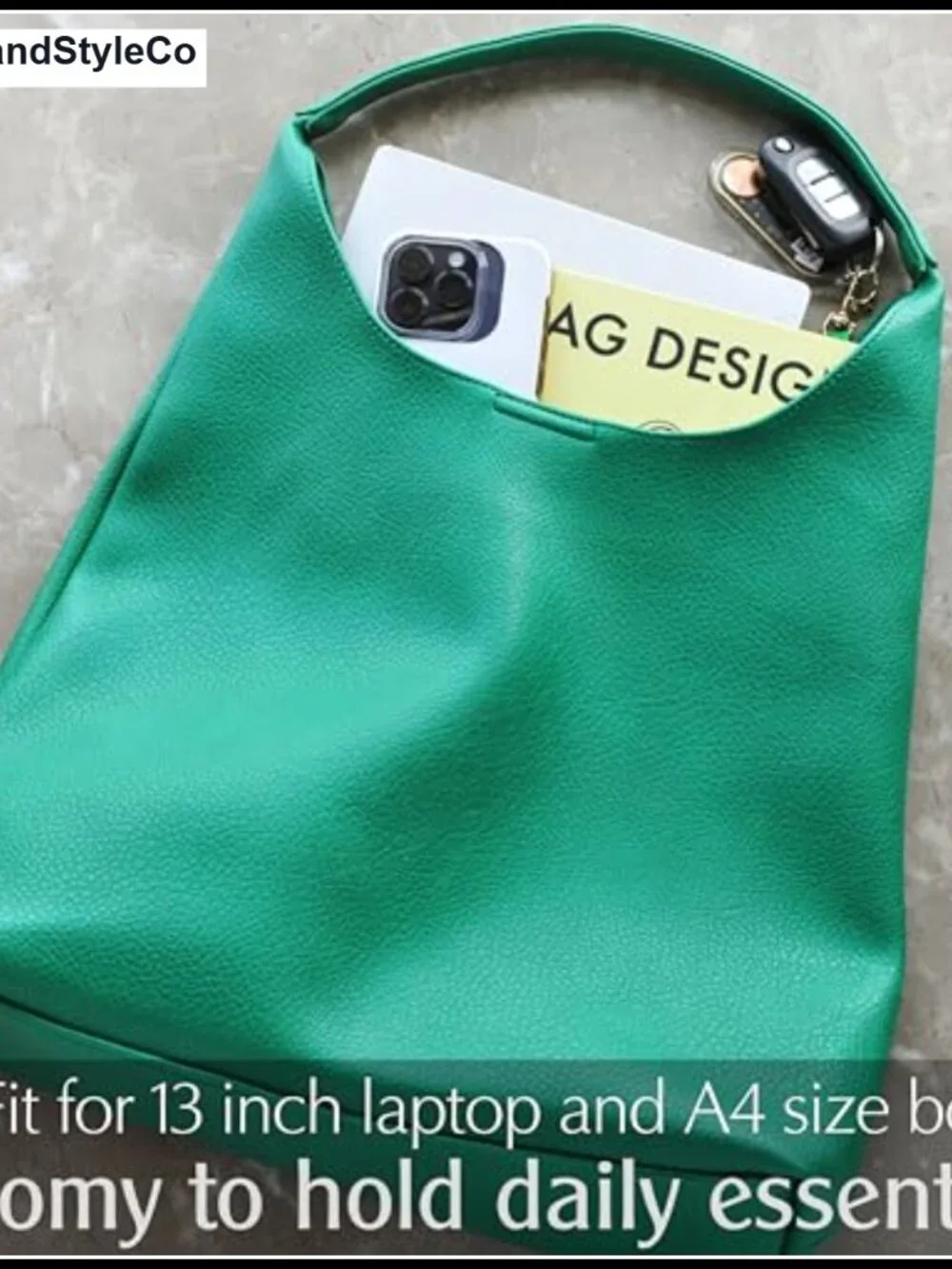 Soft Vegan Leather Slouchy Hobo Bag Shoulder Tote Purse for Women